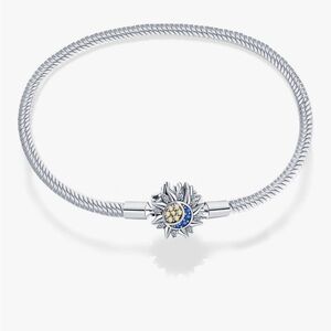 🌠Sun and moon Silver and Blue Celestial Charm Bracelet 7.5 inches